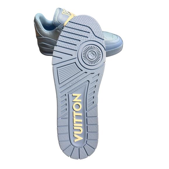 Louis Vuitton LV Trainer Sneakers Blue Embossed Monogram Size 9.5LV US 10.5-11.5 - Picture 9 of 13